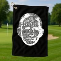 Dr. Fauci Word Face Portrait Golf Towel thumb 1