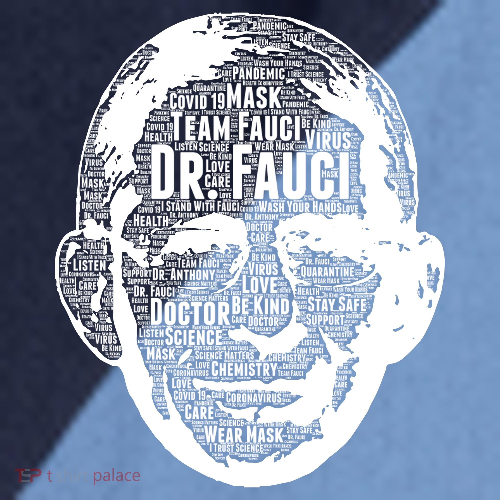 Dr. Fauci Word Face Portrait Raglan Baseball Sleeve Shirt