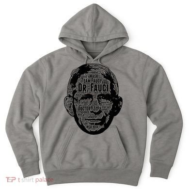 Dr. Fauci Word Face Portrait Hoodie