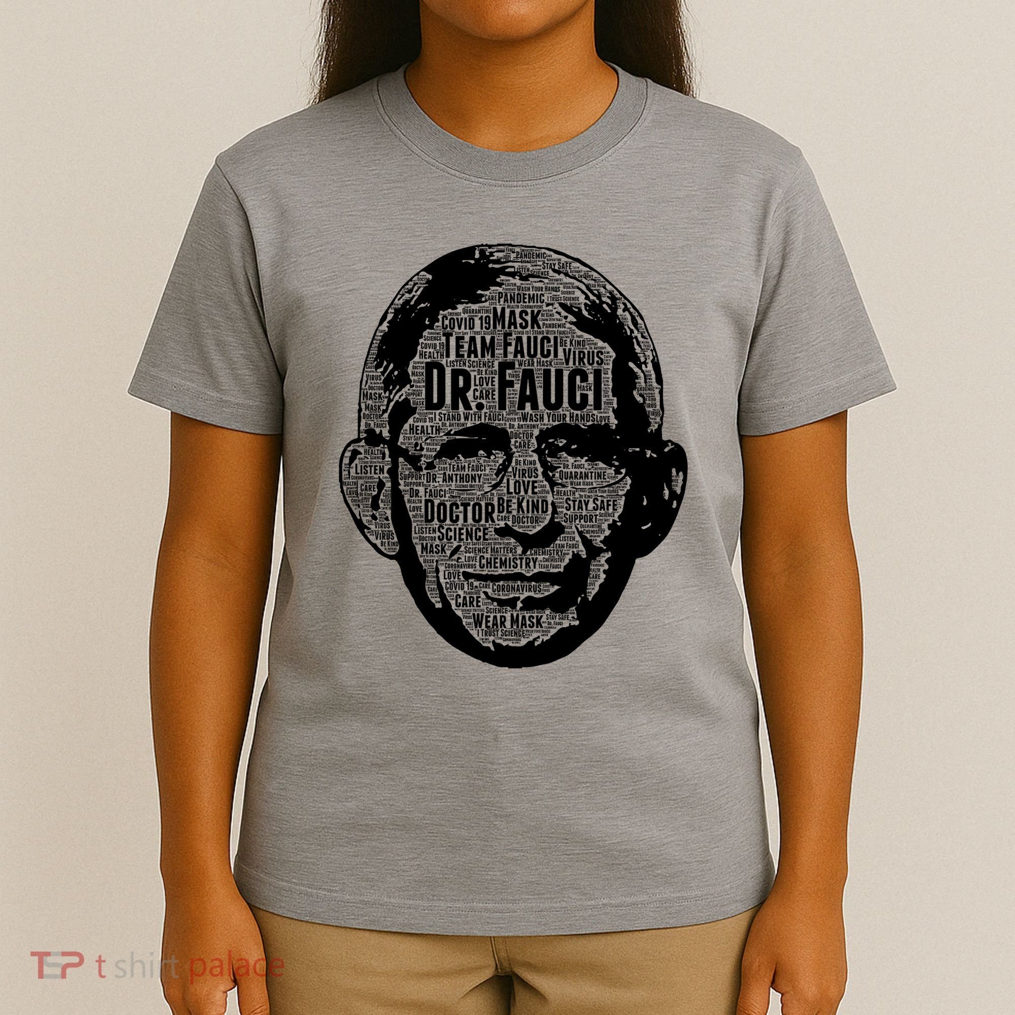 Dr. Fauci Word Face Portrait T-Shirt