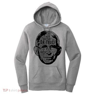 Dr. Fauci Word Face Portrait Women's Hoodie