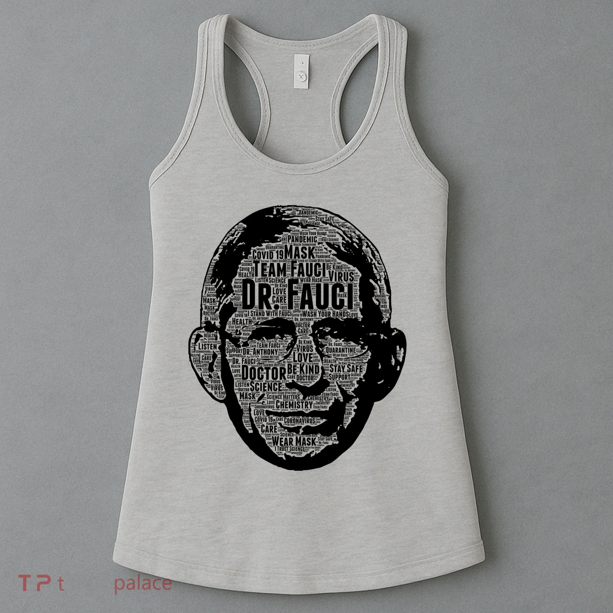 Dr. Fauci Word Face Portrait Women's Tank Top
