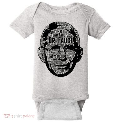 Dr. Fauci Word Face Portrait Baby Bodysuit