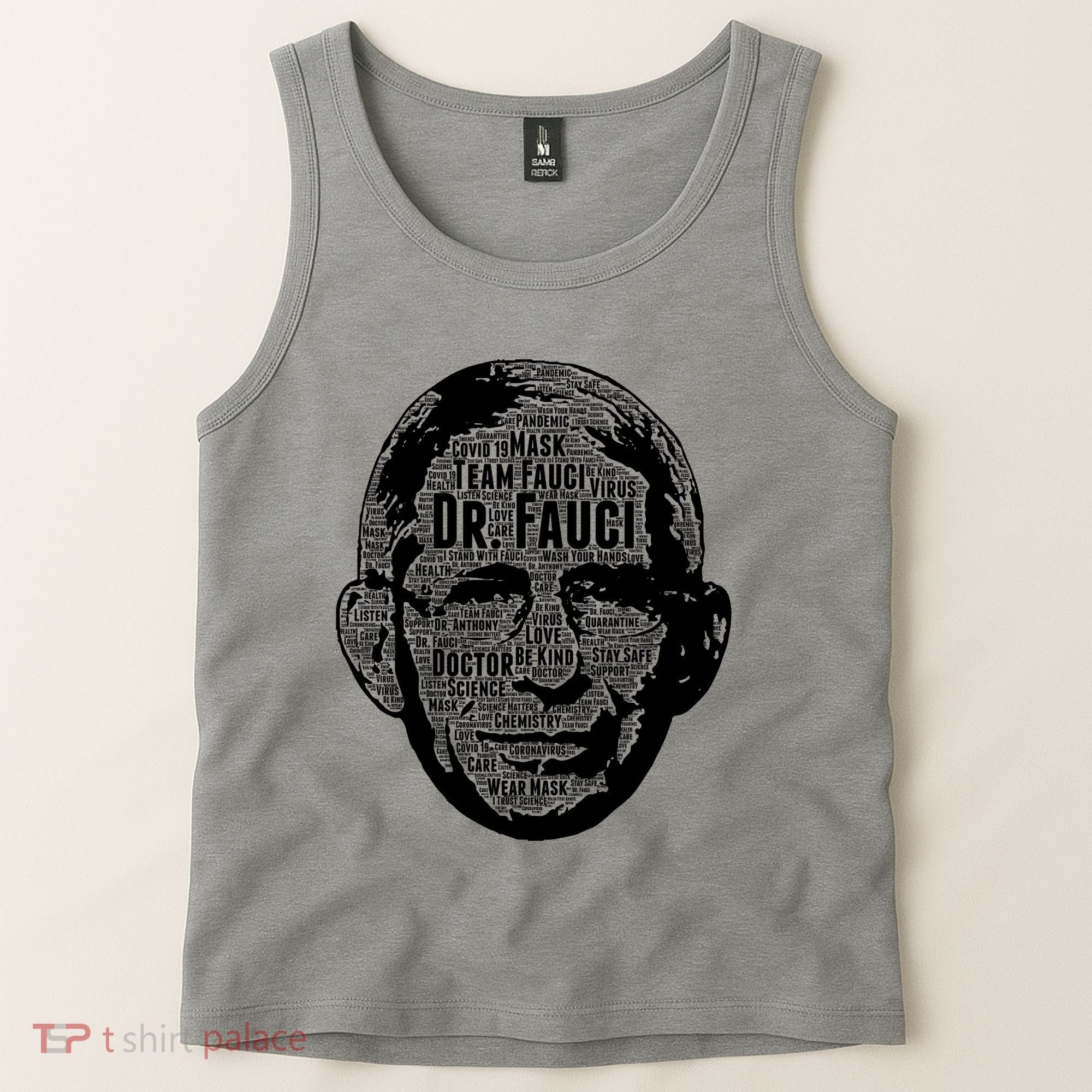 Dr. Fauci Word Face Portrait Tank Top