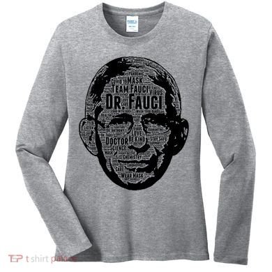 Dr. Fauci Word Face Portrait Women's Long Sleeve Shirt
