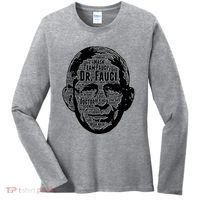 Dr. Fauci Word Face Portrait Women's Long Sleeve Shirt thumb 0