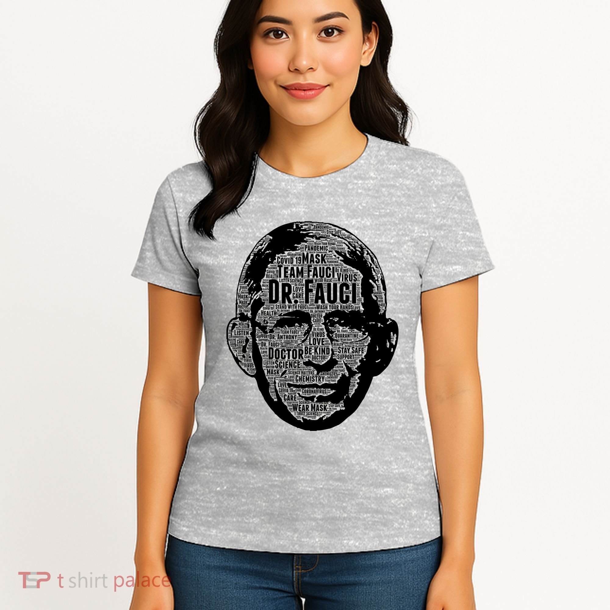 Dr. Fauci Word Face Portrait Women's T-Shirt