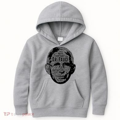 Dr. Fauci Word Face Portrait Kids Hoodie