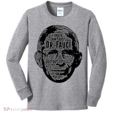 Dr. Fauci Word Face Portrait Kids Long Sleeve Shirt