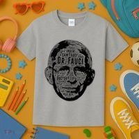 Dr. Fauci Word Face Portrait Kids T-Shirt thumb 3