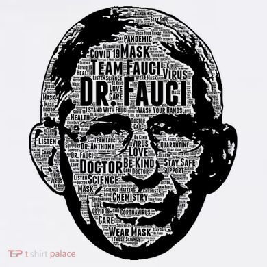 Dr. Fauci Word Face Portrait Comfort Colors Garment-Dyed Hooded Sweatshirt