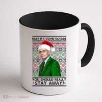 Dr Fauci Baby It's Covid Outside Ugly Christmas Sweater Coffee Mug thumb 1