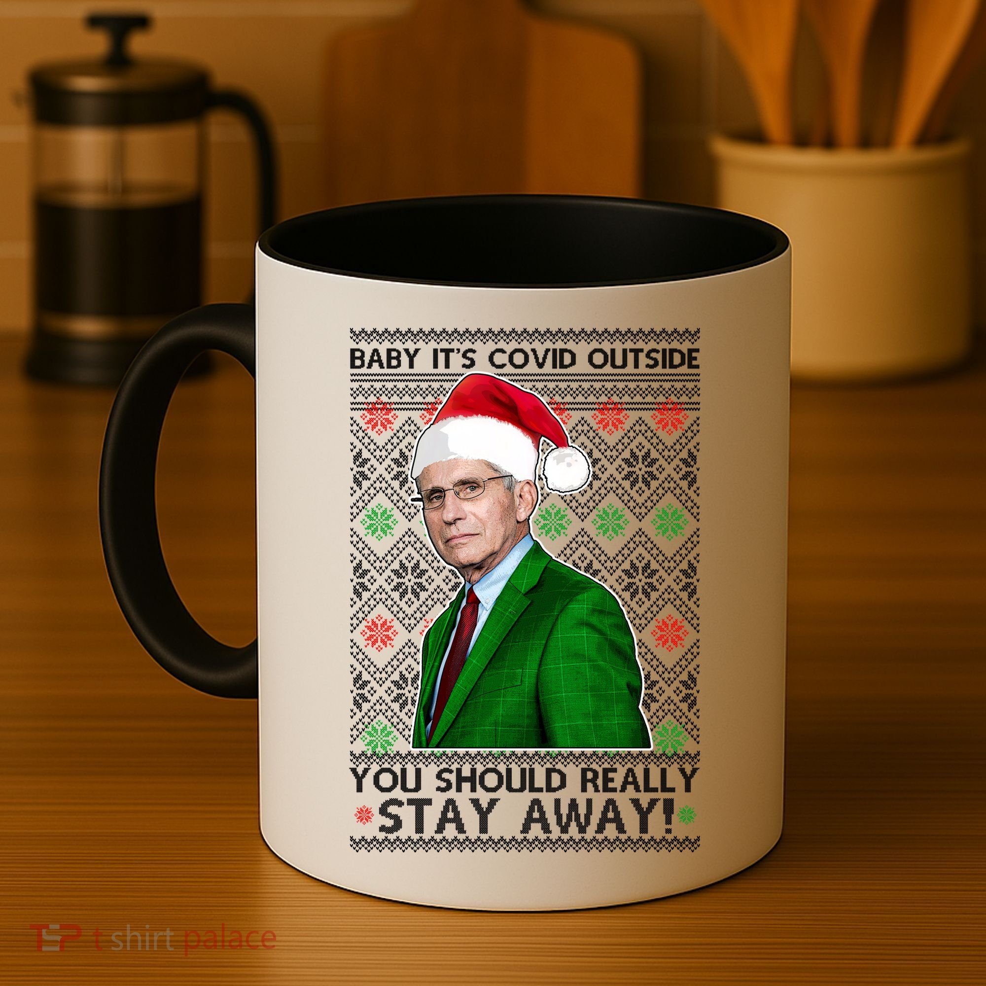 Dr Fauci Baby It's Covid Outside Ugly Christmas Sweater Coffee Mug