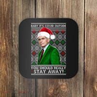 Dr Fauci Baby It's Covid Outside Ugly Christmas Sweater Coaster thumb 0