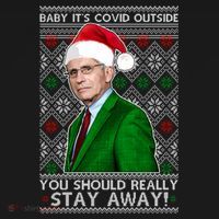 Dr Fauci Baby It's Covid Outside Ugly Christmas Sweater Ornament thumb 1