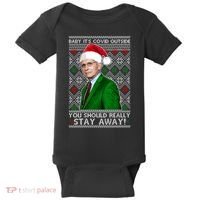 Dr Fauci Baby It's Covid Outside Ugly Christmas Sweater Baby Bodysuit thumb 0