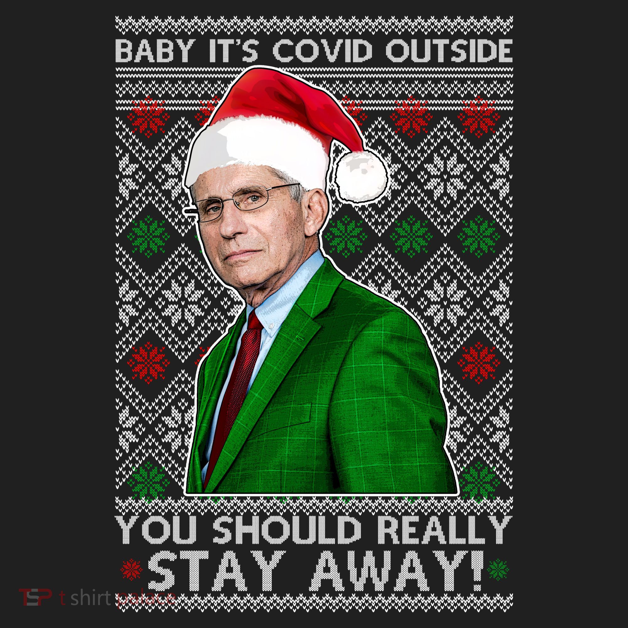 Dr Fauci Baby It's Covid Outside Ugly Christmas Sweater Hat