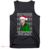 Dr Fauci Baby It's Covid Outside Ugly Christmas Sweater Tank Top thumb 0