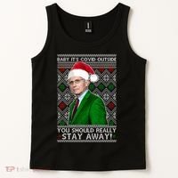Dr Fauci Baby It's Covid Outside Ugly Christmas Sweater Tank Top thumb 2