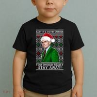 Dr Fauci Baby It's Covid Outside Ugly Christmas Sweater Toddler T-Shirt thumb 2