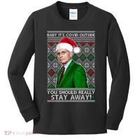 Dr Fauci Baby It's Covid Outside Ugly Christmas Sweater Kids Long Sleeve Shirt thumb 0