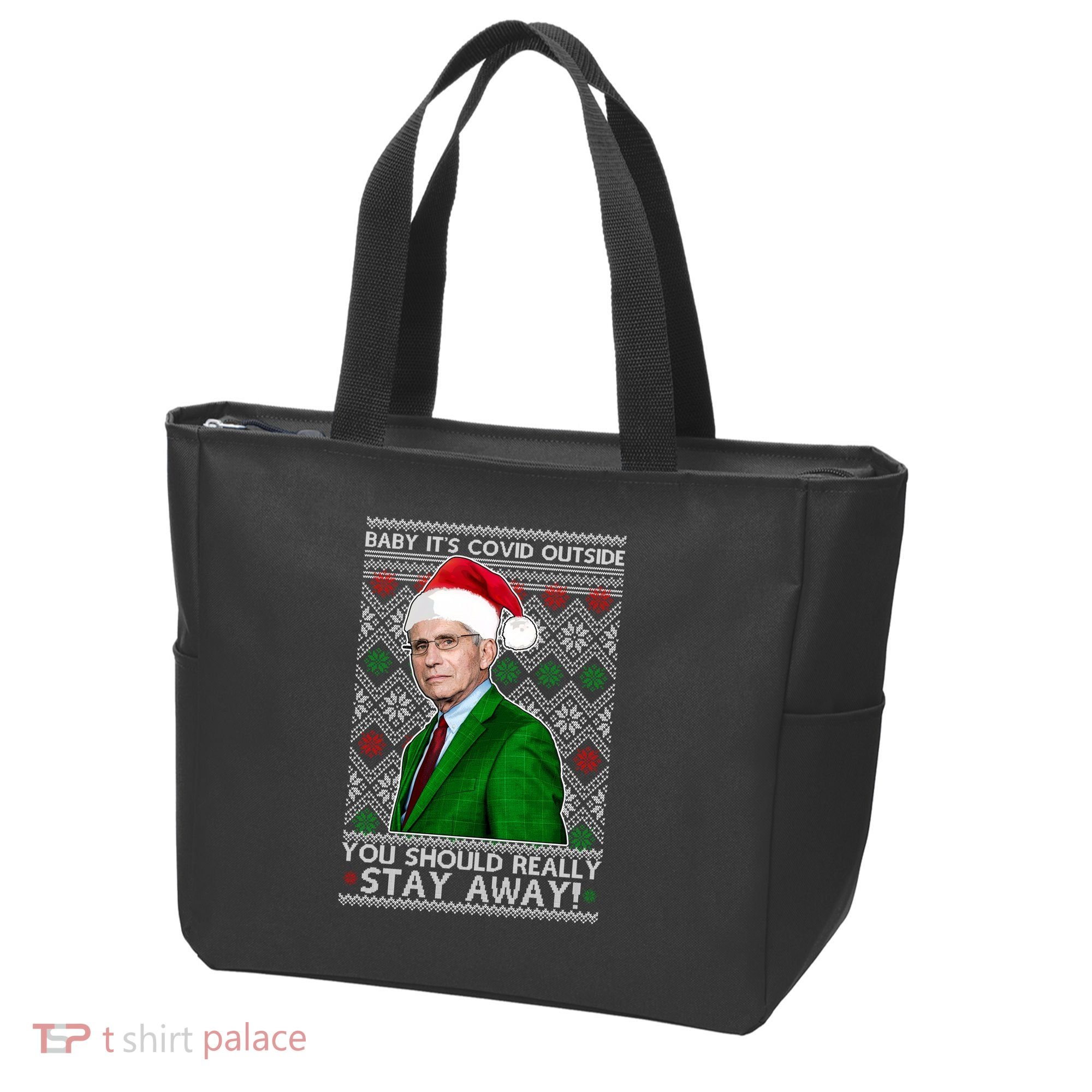 Dr Fauci Baby It's Covid Outside Ugly Christmas Sweater Tote Bag