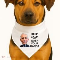 Dr Fauci Keep Calm And Wash Your Hands USA-Made Doggie Bandana thumb 1
