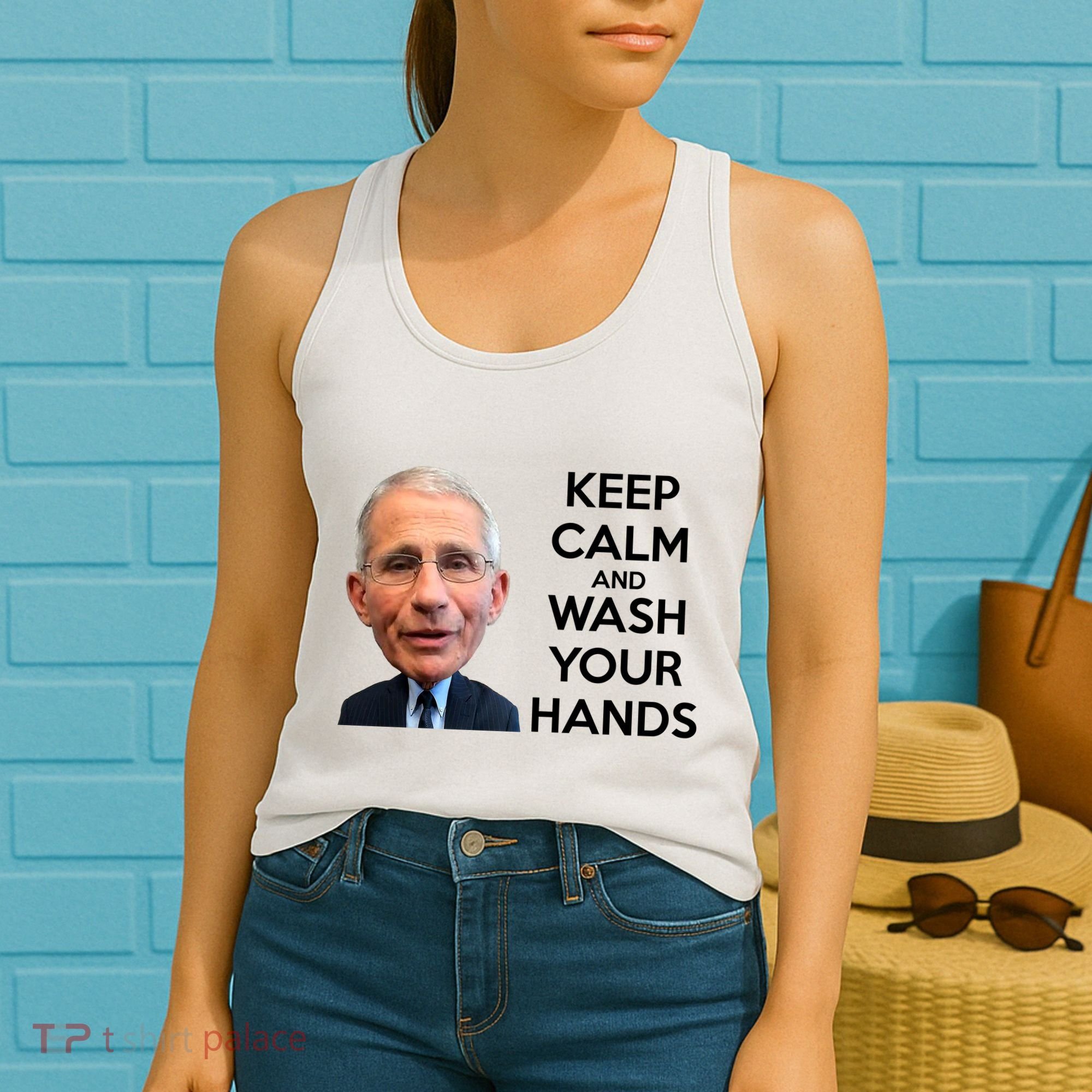 Dr Fauci Keep Calm And Wash Your Hands Women's Tank Top