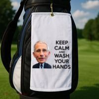Dr Fauci Keep Calm And Wash Your Hands Golf Towel thumb 2