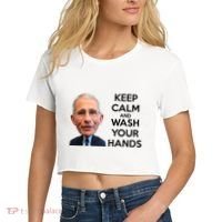 Dr Fauci Keep Calm And Wash Your Hands Women's Crop Top Tee thumb 2