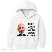 Dr Fauci Keep Calm And Wash Your Hands Kids Hoodie thumb 0