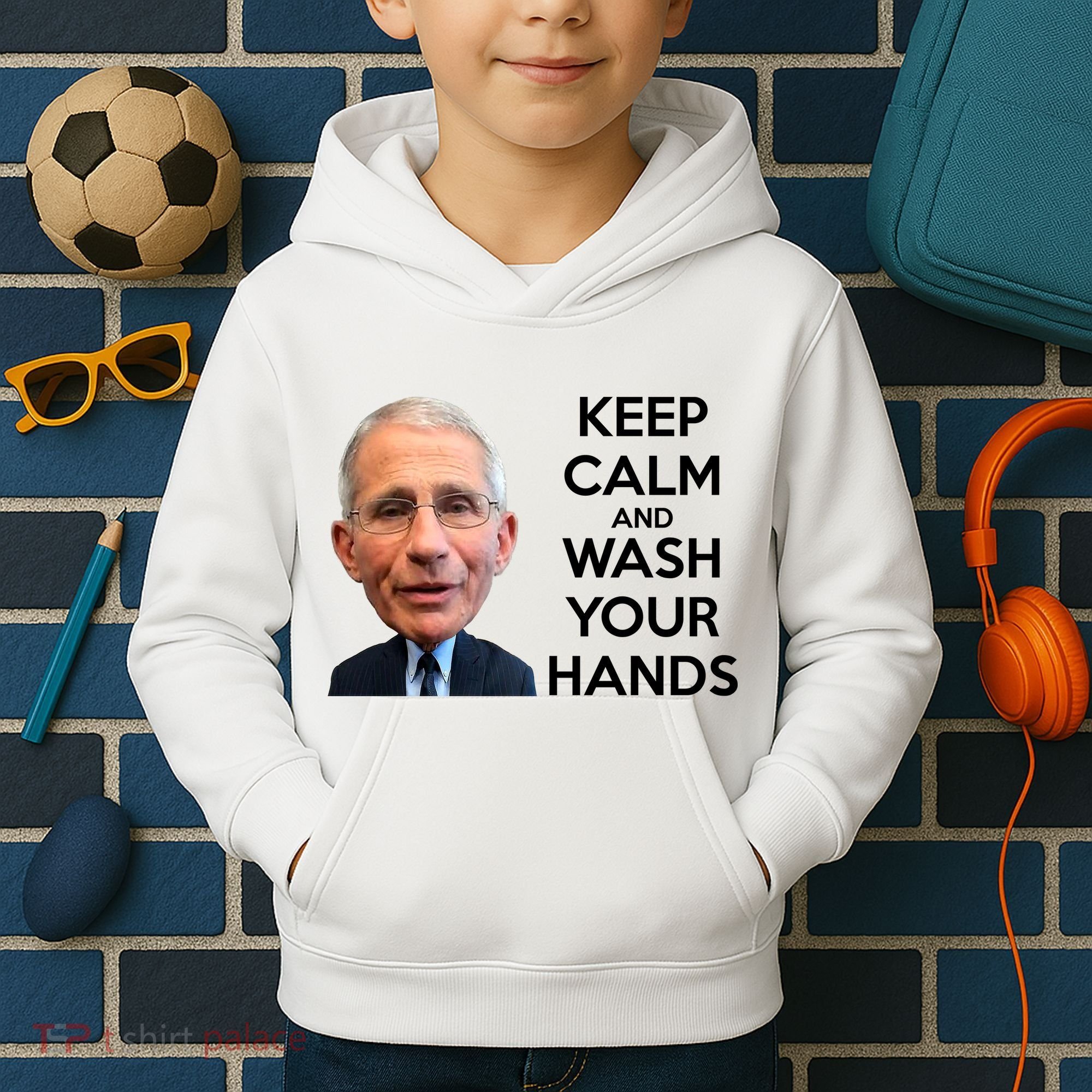 Dr Fauci Keep Calm And Wash Your Hands Kids Hoodie