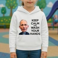 Dr Fauci Keep Calm And Wash Your Hands Kids Hoodie thumb 3