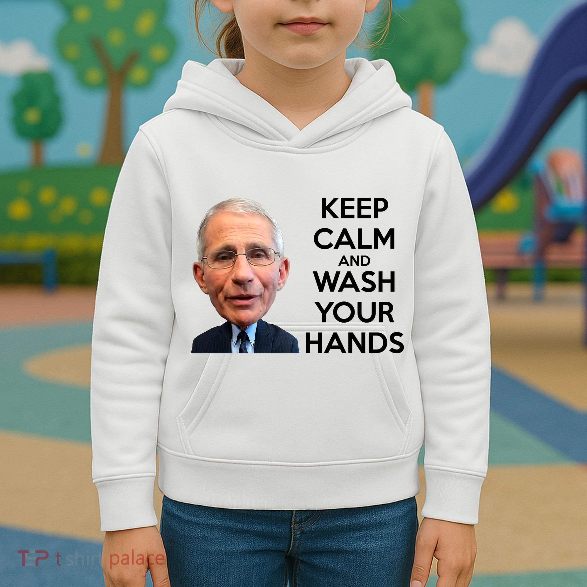 Dr Fauci Keep Calm And Wash Your Hands Kids Hoodie