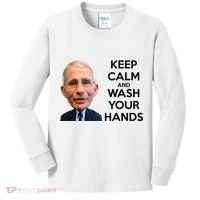 Dr Fauci Keep Calm And Wash Your Hands Kids Long Sleeve Shirt thumb 0