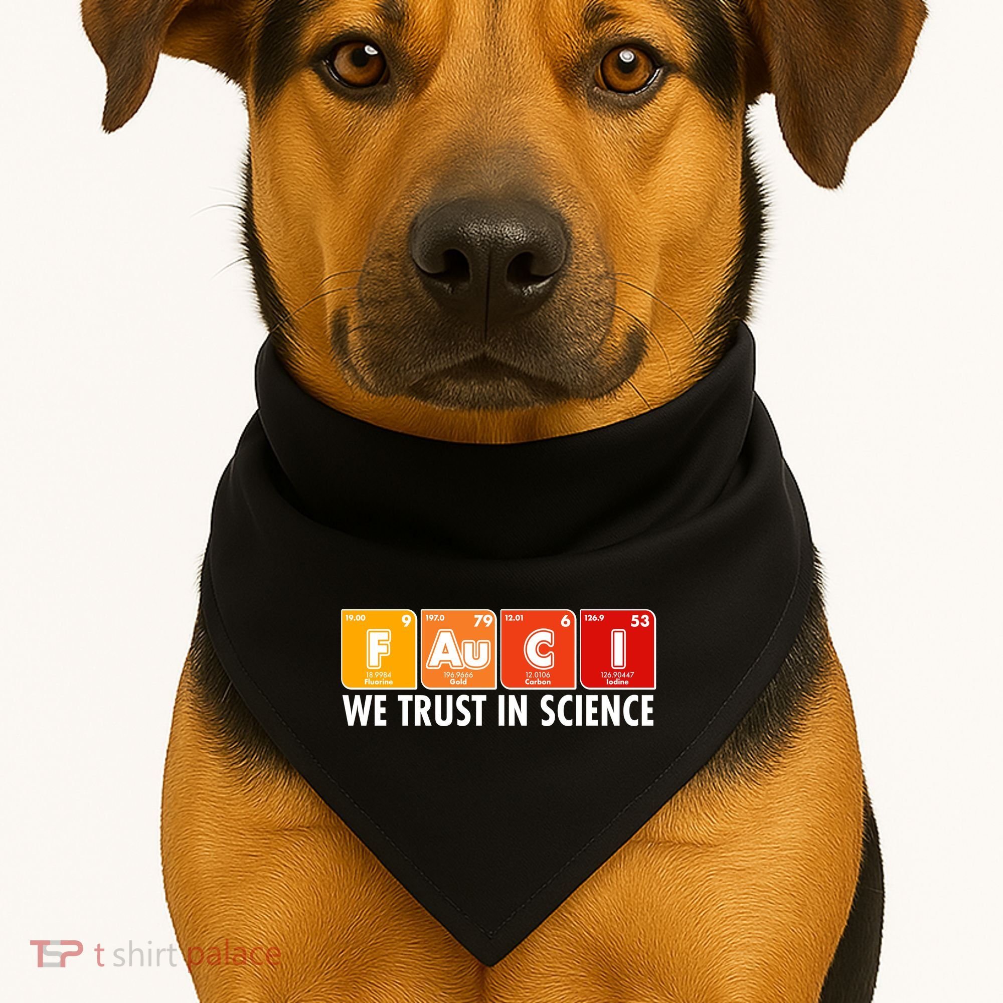 Dr Fauci We Trust In Science Periodical Table Elements USA-Made Doggie Bandana