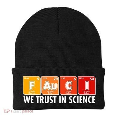 Dr Fauci We Trust In Science Periodical Table Elements Beanie