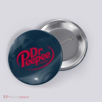 Dr Peepee Soda Pop Logo Button