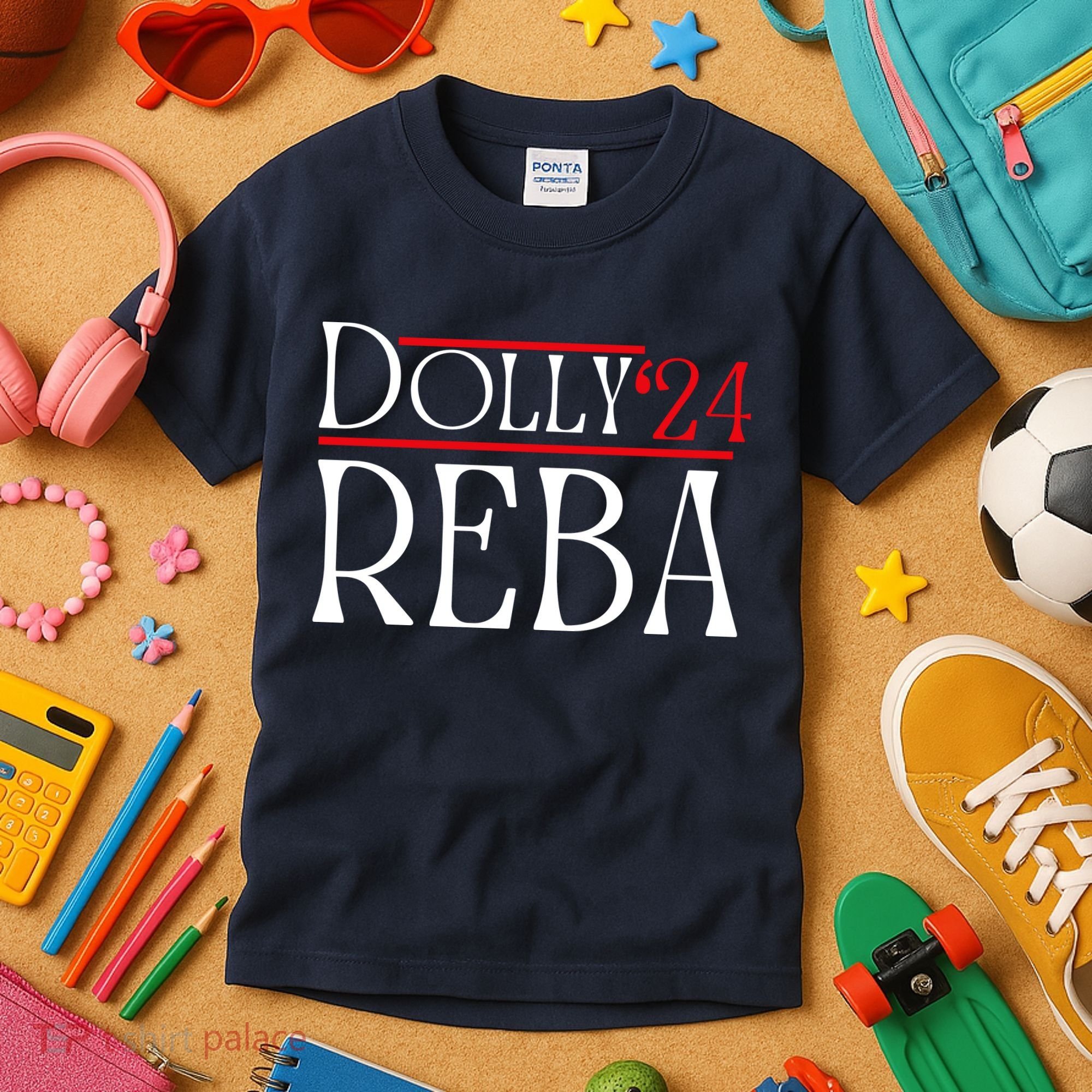 Dolly Reba 2024 Funny Political Kids T-Shirt
