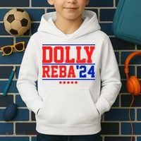 Dolly Reba 2024 Funny Political Kids Hoodie thumb 2