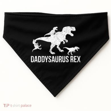 Daddysaurus Rex 3 Daddy Dinosaur Vneck USA-Made Doggie Bandana
