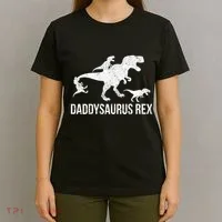 Daddysaurus Rex 3 Daddy Dinosaur Vneck T-Shirt thumb 4
