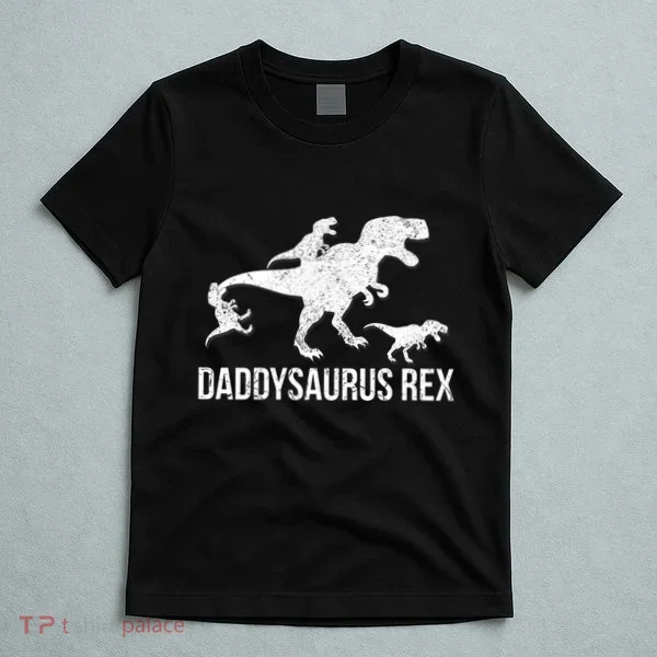 Daddysaurus Rex 3 Daddy Dinosaur Vneck T-Shirt
