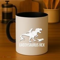 Daddysaurus Rex 3 Daddy Dinosaur Vneck Coffee Mug thumb 4