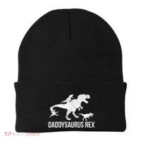 Daddysaurus Rex 3 Daddy Dinosaur Vneck Beanie thumb 0