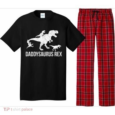 Daddysaurus Rex 3 Daddy Dinosaur Vneck Pajama Set