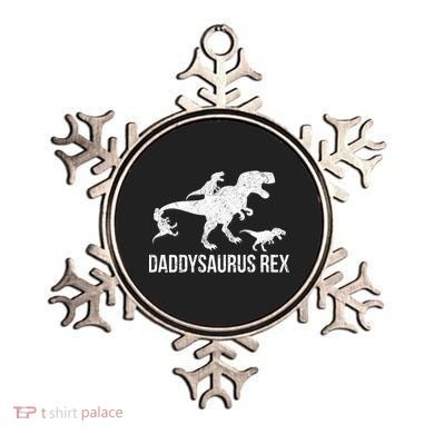Daddysaurus Rex 3 Daddy Dinosaur Vneck Ornament