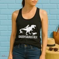 Daddysaurus Rex 3 Daddy Dinosaur Vneck Women's Tank Top thumb 2