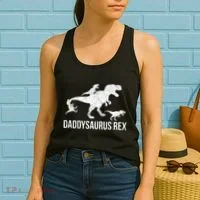 Daddysaurus Rex 3 Daddy Dinosaur Vneck Women's Tank Top thumb 2