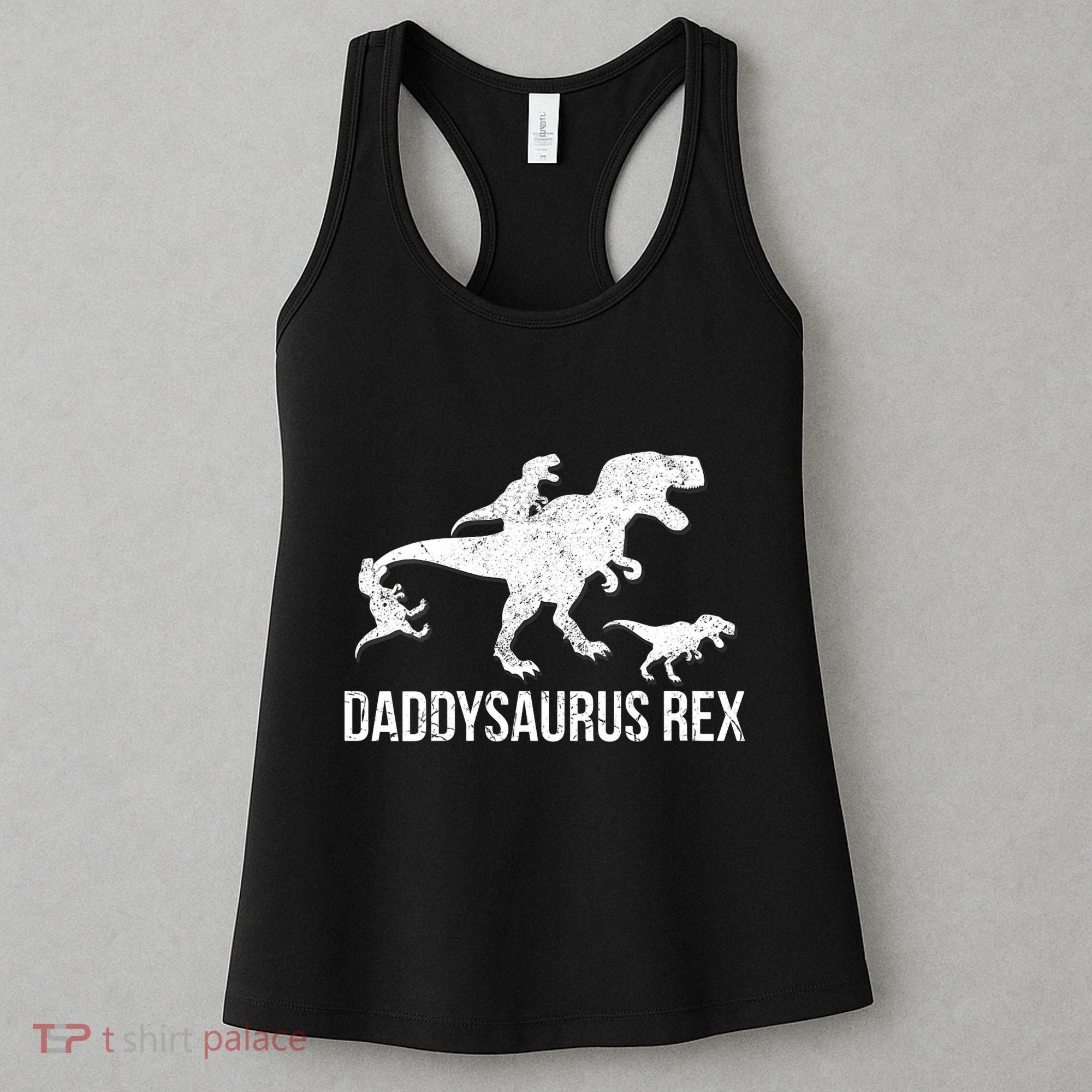 Daddysaurus Rex 3 Daddy Dinosaur Vneck Women's Tank Top
